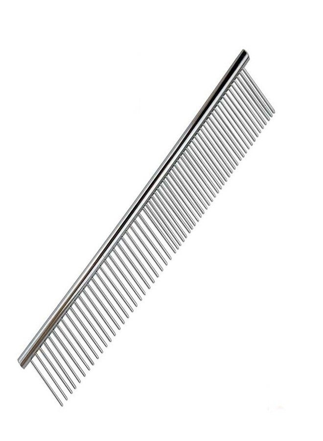 JUDEE Pet Rounded Teeth Stainless Steel Pet Hair Grooming Flat Comb for Dogs, Cats, Rabbits and Birds, Small (7 Inch) - Image 1